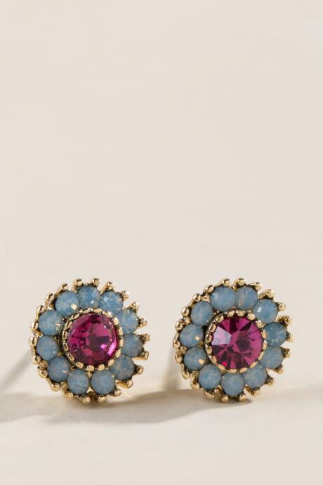Francesca's Safia Glass Center Studs - Multi