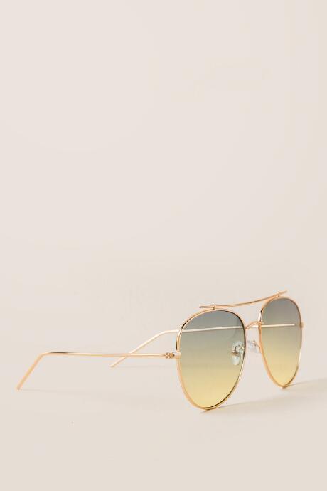 Francesca's Gillespie Mirrored Aviators In Blue - Blue