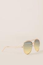 Francesca's Gillespie Mirrored Aviators In Blue - Blue