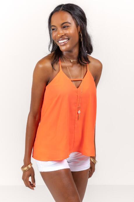 Francesca's Sequoia Racerback Tank Top - Living Coral