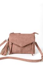 Francesca's Fernanda Double Zip Crossbody - Mauve