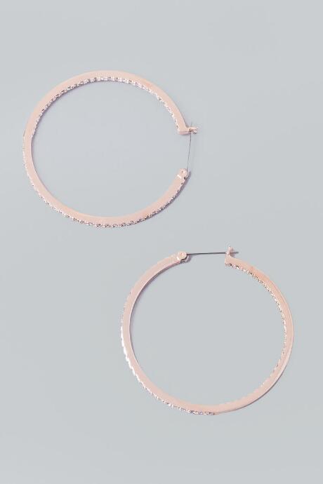 Francesca's Ellis Crystal Hoop Earring - Rose/gold
