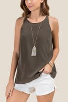 Francesca Inchess Alexis Sleeveless Top - Dark Olive