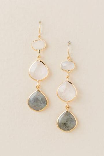 Francesca's Liona Stone Drop Earring - Gray