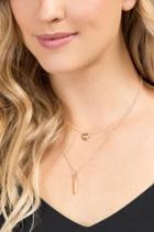 Francesca Inchess Pam Double Layered Necklace - Rose/gold