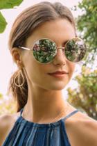 Francesca's Marama Oversized Round Sunglasses - Silver