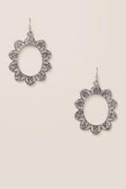 Francesca's Katina Oval Filigree Earrings - Silver