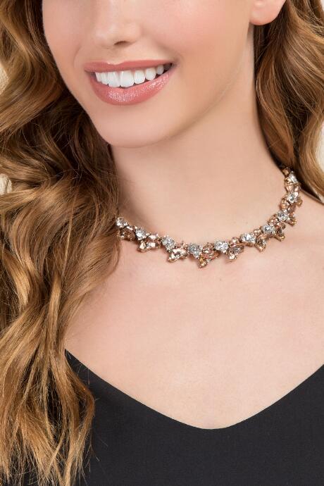 Francesca Inchess Piper Crystal Statement Necklace - Blush