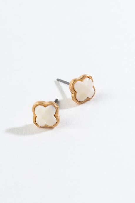Francesca's Patricia Semi-precious Studs In Ivory - Ivory