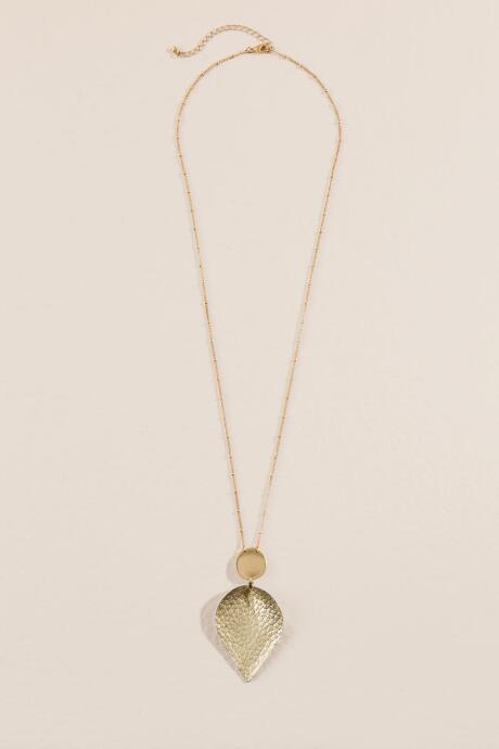 Francesca's Stella Gold Leather Pendant Necklace - Gold