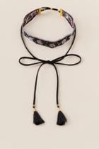 Francesca's Journey Floral Tie Choker - Black