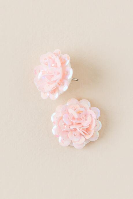 Francesca's Rowanna 3d Flower Stud Earring - Pink