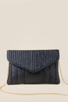 Francesca's Abbey Braided Envelope Clutch - Black