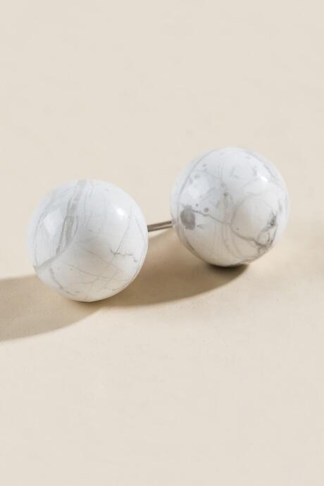 Francesca Inchess Mitzi Howlite Ball Stud - White