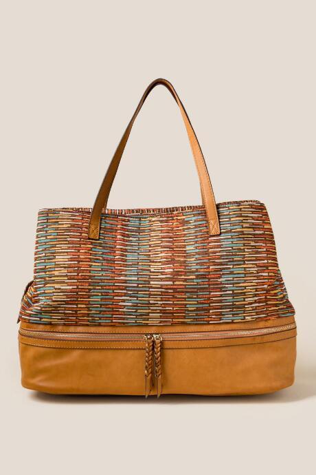 Francesca's Reese Tapestry Weekender Bag - Brown