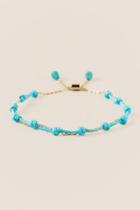 Francesca's Serena Thread Chain Pull Tie Bracelet - Turquoise