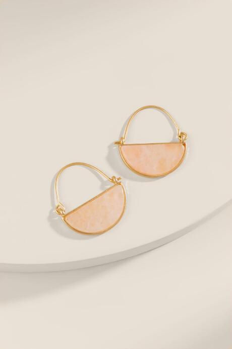 Francesca's Callie Semi-precious Hoops - Pale Pink