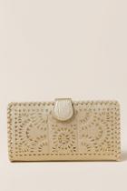 Francesca's Asli Perforated Whipstitch Wallet - Gold