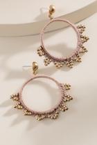 Francesca's Beverly Beaded Circle Drop Earrings - Taupe