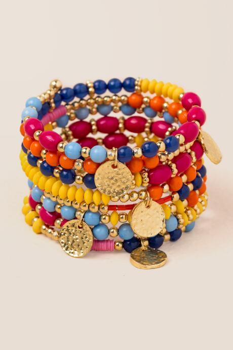 Francesca's Belize Bead Coin Coil Bracelet - Multi