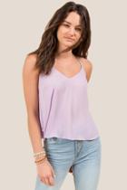 Francesca's Rebecca Ruffle Back Tank Top - Lavender