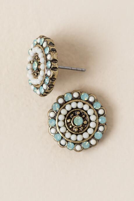 Francesca's Solvei Circle Bead Stud Earring - Periwinkle