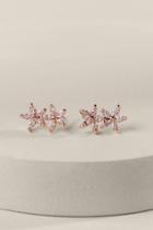 Francesca's Cassidy Stacked Flower Stud Earrings - Crystal