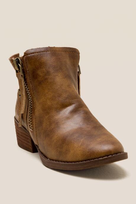 Francesca Inchess Betty Zipper Ankle Boot - Tan