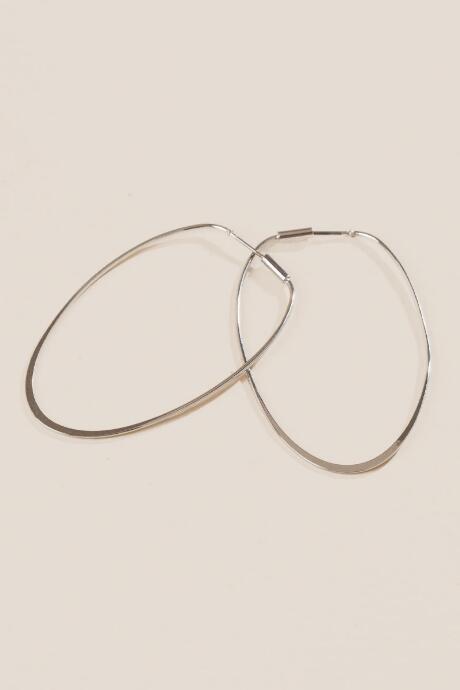 Francesca's Lena Silver Metal Hoops - Silver
