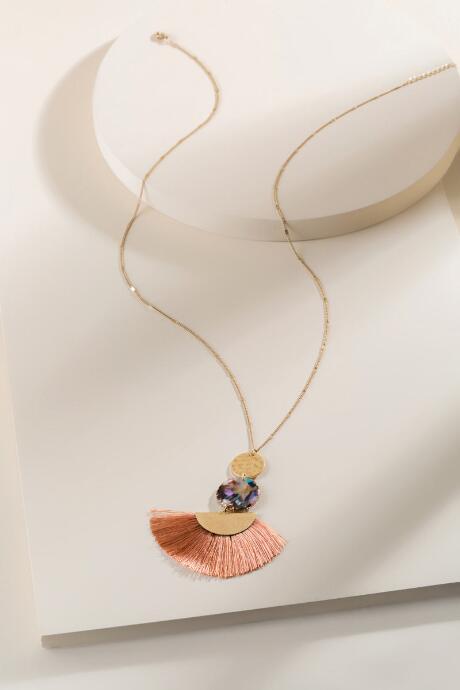 Francesca's Janissa Tassel Fan Necklace - Multi