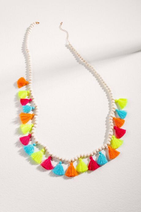 Francesca's Jenn Tassel Beaded Necklace - Multi