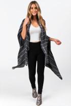 Francesca's Amira Charcoal Cape Scarf - Gray