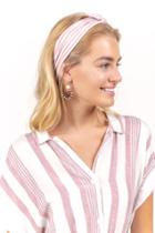 Francesca's Rose Striped Soft Headwrap - Blush