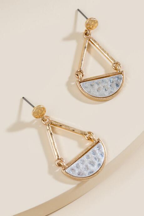 Francesca's Shaniece Semi Circle Earrings - Mixed Plating