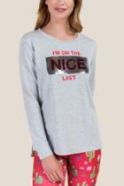 Francesca's Naughty Or Nice Sequin Sweatshirt - Heather Gray
