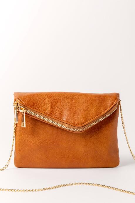 Francesca Inchess Angled Flap Crossbody - Brown
