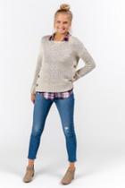 Francesca's Kacey Side Button Sweater - Ivory