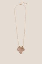 Francesca's Lacey Long Pendant Necklace - Rose/gold