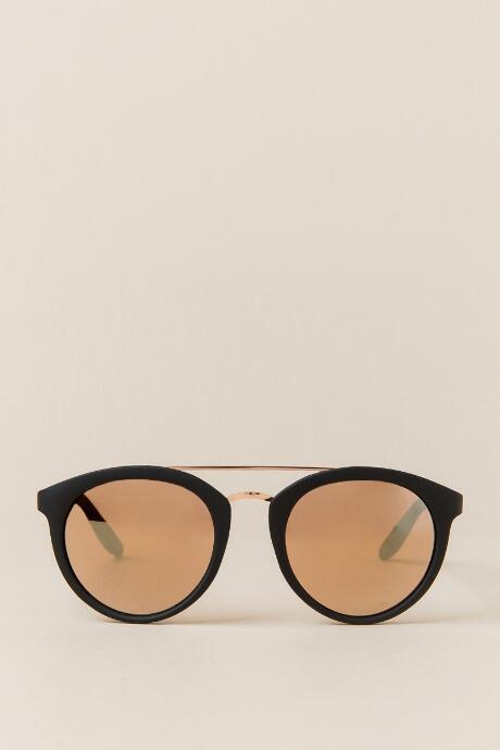 Francesca's Bridget Aviator Sunglasses - Burgundy