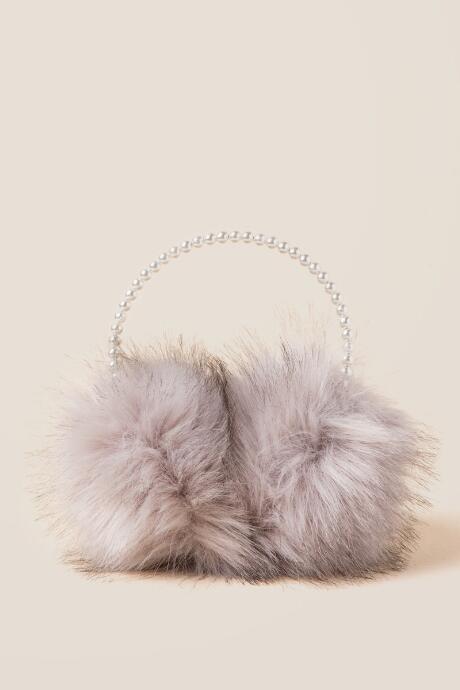 Francesca's Evelyn Pearl Headband Earmuffs - Gray