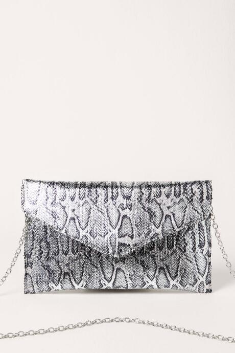 Francesca's Mila Metallic Leopard Clutch In Silver - Silver