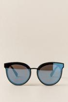 Francesca's Irma Round Cat Eye Sunglasses - Blue