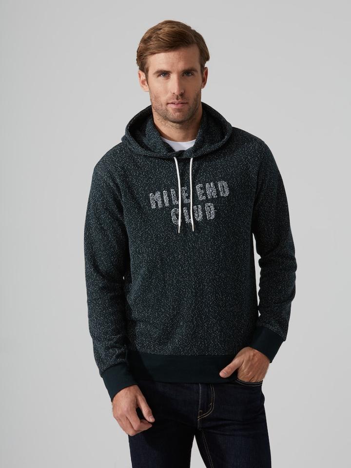 Frank + Oak Mile End Club Light Terry Hoodie In Flecked Green