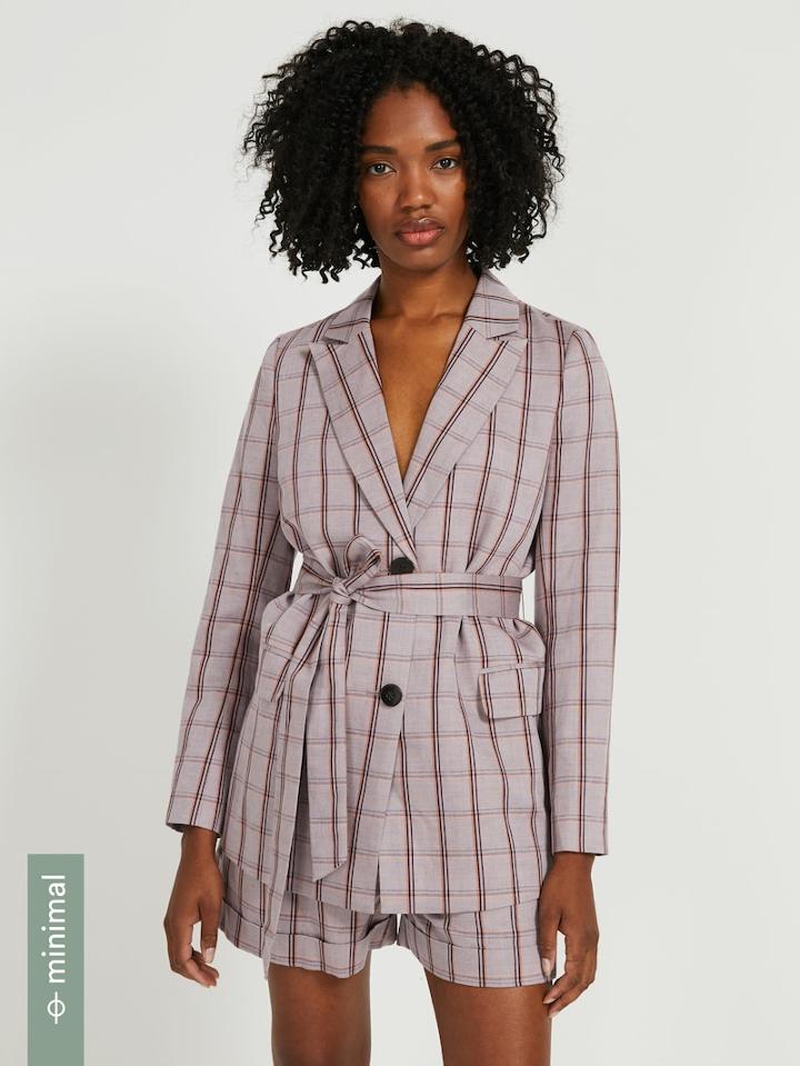 Frank + Oak Linen-tencel Belted Long Blazer - Pine Bark
