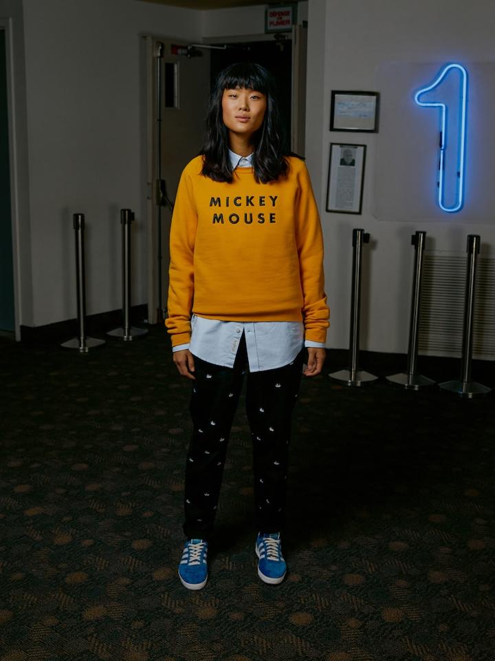 Frank + Oak Mickey Mouse Cotton-blend Crewneck Sweatshirt - Mango