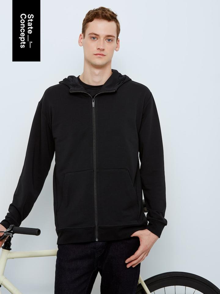 Frank + Oak State Concepts Drirelease French Terry Hoodie In Black