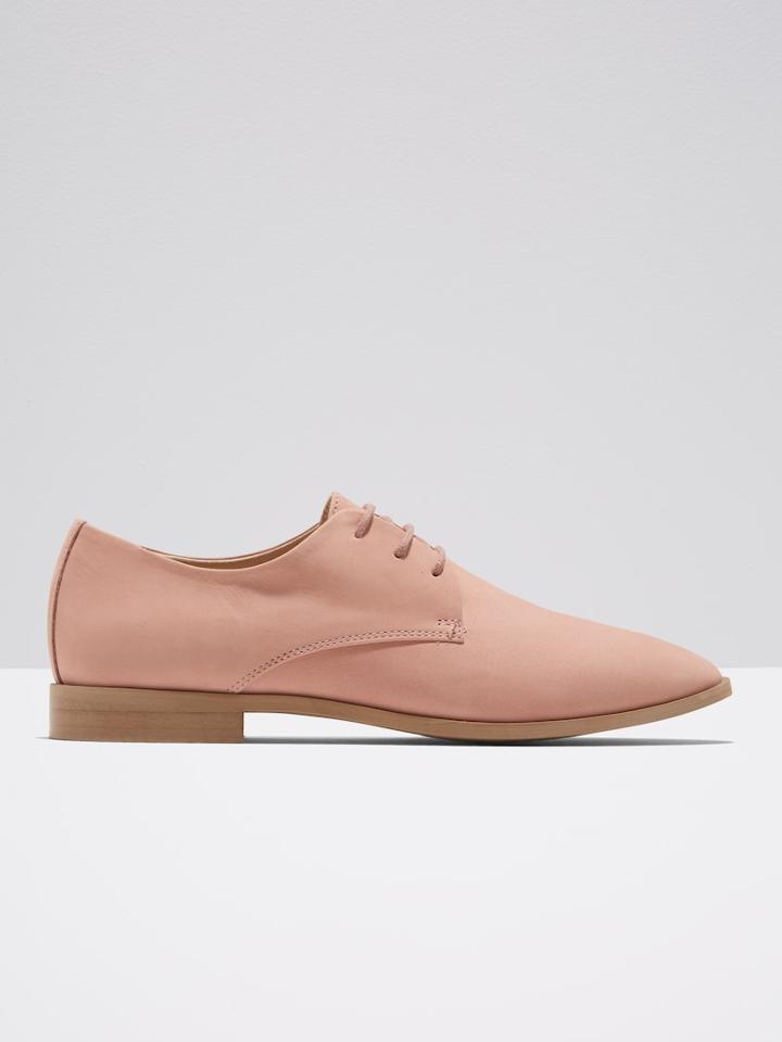 Frank + Oak The Market Oxford Shoe In Pink Suede
