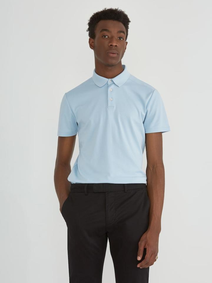Frank + Oak Piqu Polo In Angel Falls