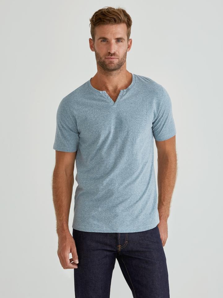 Frank + Oak Loose Fit Moroccan Snow Slub T-shirt In Coastline