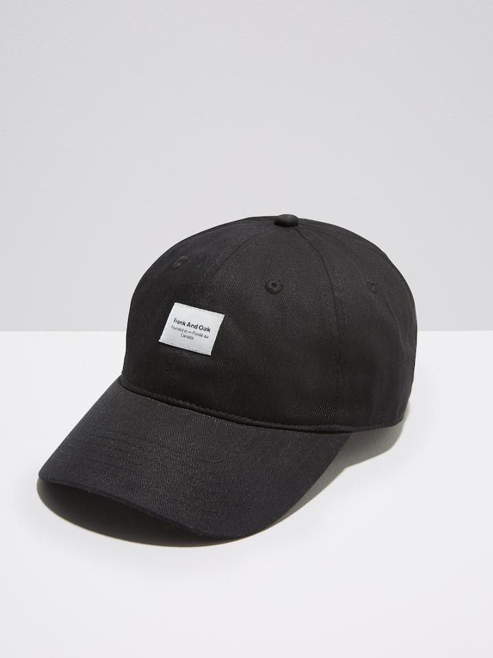 Frank + Oak Washed Cotton Cap In Black